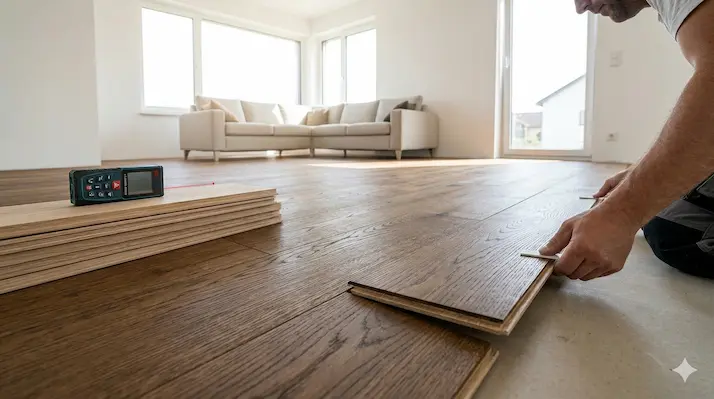 Practical installation of modern oak hardwood flooring