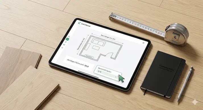 Laminate flooring calculator interface displaying square footage and estimates